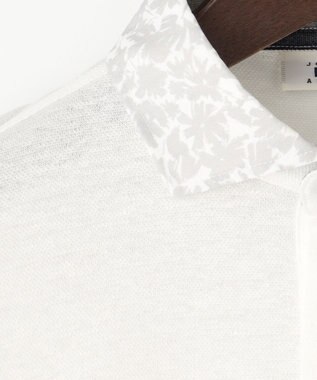 JOSEPH ABBOUD 【リネン素材/清涼感/吸水速乾】リネンハニカム 半袖 ポロシャツ ホワイト系