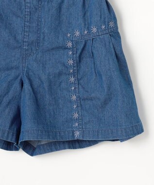 組曲 KIDS 【110-140㎝】 ブルーフラワーデニムキュロット ネイビー