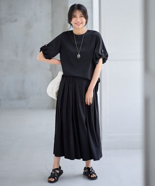 ANY 【大好評につき新色登場！/洗濯機可能/接触冷感/UVケア】清涼リラックススカーチョ ブラック