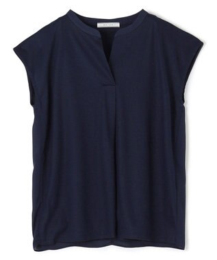 BEIGE， 【WEB限定・洗える】MELISSA / バックシフォンスキッパー半袖トップス Navy