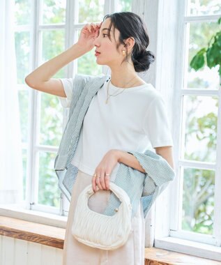 WEGO 【洗える/SML】コンパクトリブT ホワイト