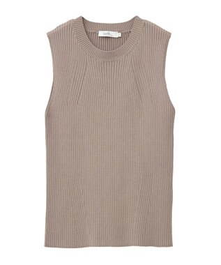 earth music&ecology ランダムリブノースリーブニット Mocha