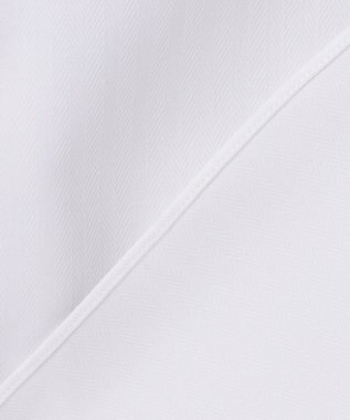 GOTAIRIKU 【形態安定】PREMIUMPLEATS_セミワイドカラー _織柄_通年ドレスシャツ(25年モデル) ホワイト系(折柄/ヘリンボーン)