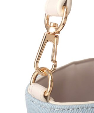 Maison de FLEUR チュールハンドルラインストーンデニムトート Light Blue