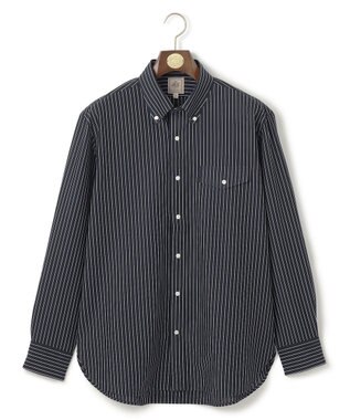 J.PRESS MEN 【KANEMASA JERSEY】【きちんと見え、快適な着心地】ストライプジャージ ボタンダウンシャツ / JAPAN MADE ネイビー系1