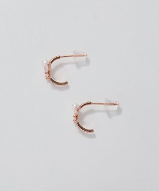 Phoebe ロマンティックビジューバタフライフープピアス　ローズゴールド ローズゴールド