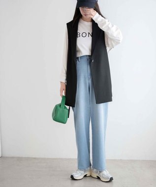 WEGO ルーズストレートデニムパンツ デニム淡色