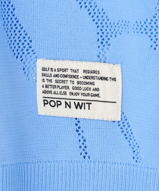 PW CIRCULUS 【WOMEN】ジラフメッシュ ニット ゴルフウェア レディース スカイブルー系