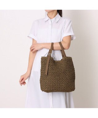 UNBILLION カシュカシュ cachecache / ベルトハンドル地柄編みトート カゴバッグ