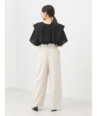 earth music&ecology ビッグカラーチェーンブラウス Black