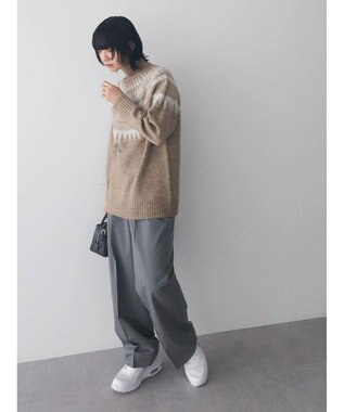 Green Parks 求心柄ニットプルオーバー Brown