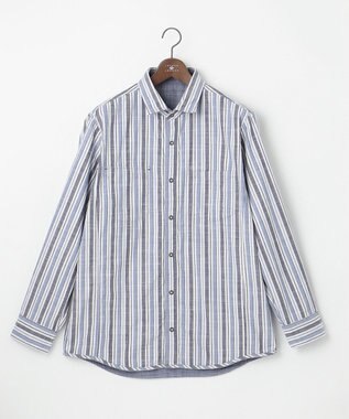 JOSEPH ABBOUD 【キングサイズ・人気！1枚で2通りの着こなし】定番 リバーシブルシャツ ブルー系