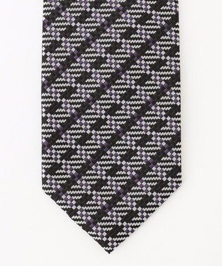 JOSEPH HOMME ジオメチェック　ネクタイ パープル系3