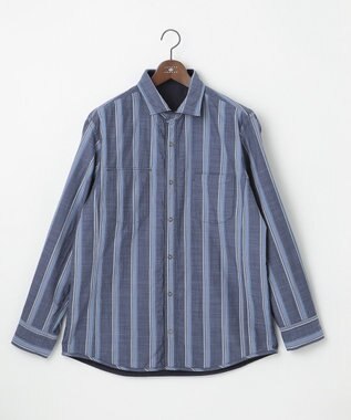 JOSEPH ABBOUD 【キングサイズ・人気！1枚で2通りの着こなし】定番 リバーシブルシャツ ネイビー系