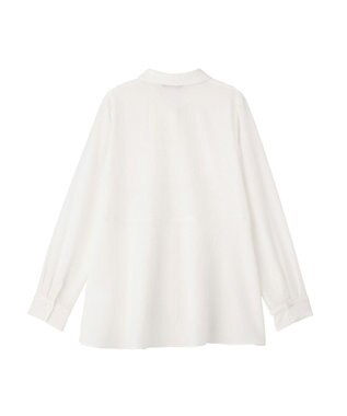 YECCA VECCA パールジャガードペプラムブラウス Off White