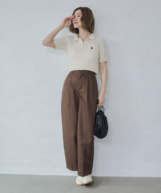 WEGO 別注USPOLO　ケーブルニットポロ ホワイトアイボリー