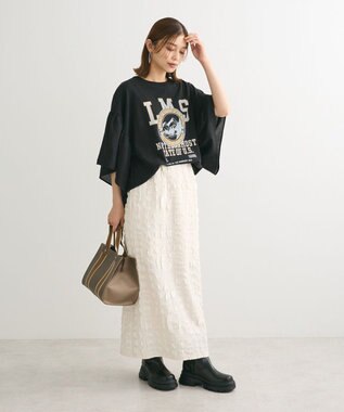 Green Parks ドッキングフレアスリーブロゴチュニック Dark Gray