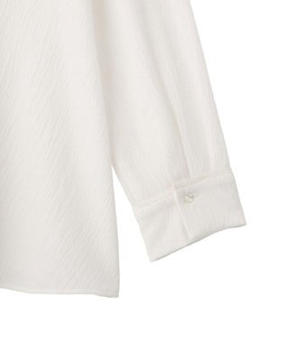YECCA VECCA パールジャガードペプラムブラウス Off White