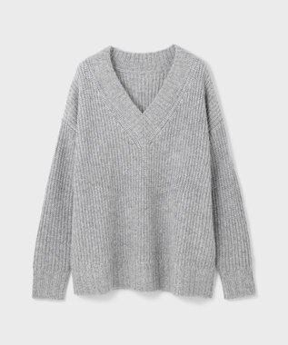 GRACE CONTINENTAL ラメ畦ニットトップ グレー