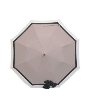 MOONBAT 【遮光/晴雨兼用日傘】LANVIN en Bleu (ランバン オン ブルー)ビジューリボン 遮熱 UV 折りたたみ傘 楽折 モカブラウン