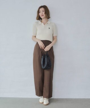 WEGO 別注USPOLO　ケーブルニットポロ ホワイトアイボリー