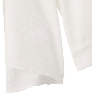 YECCA VECCA パールジャガードペプラムブラウス Off White