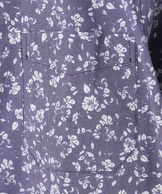 JOSEPH ABBOUD 【洗える】フラワーモチーフストレッチ シャツ ネイビー系5