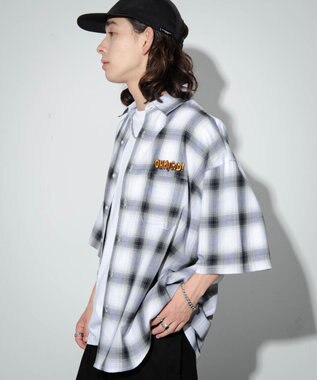 WEGO 【ユニセックス着用アイテム/綿100%/MLサイズ展開】別注NEW　JACKオンブレチェックシャツ（S） ホワイトチェック1