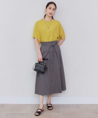 自由区 【WEB限定カラーあり・接触冷感・UVカット】クレープストレッチドルマン ニット ピスタチオ