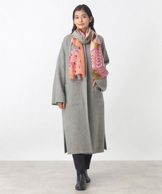 MOONBAT Hanato(ハナト) シルクウールストール ローデンブルクの街／幅60cm ピーチ