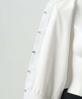 23区 【R(アール)】ブライトニット ネックビジューカーディガン ブラック系