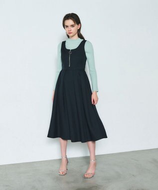 GRACE CONTINENTAL ツイルタックワンピース ブラック