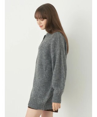 earth music&ecology ファンシーヤーンメランジカーディガン Dark Gray Mixture