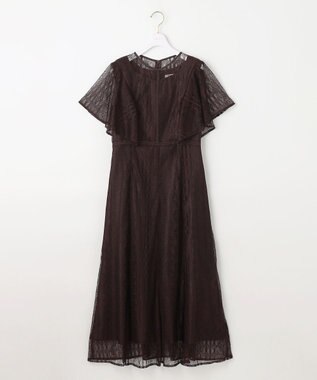 ANY SIS 【洗える】ストライプレーシー ドレス ブラウン