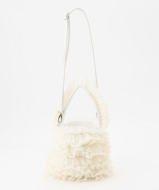 LA BAGAGERIE 【MONICA】チュールフリル2WAYバッグ ホワイト