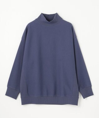 ANY 【洗濯機可】ミニ裏毛モックネックプルオーバー ブルー