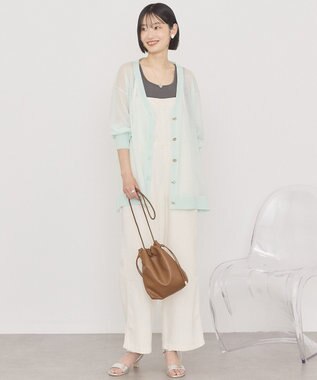 AMERICAN HOLIC メタルボタンシアーVネックカーディガン Sax