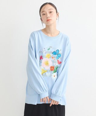 earth music&ecology いいこと奏でるグラフィックＴシャツ Blue