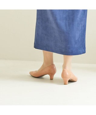 Riz raffinee <Riz raffinee>Vカットリザードプリントパンプス オレンジカタオシ