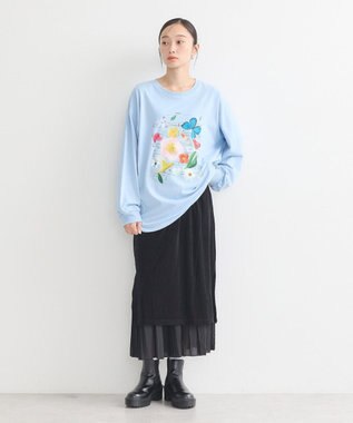 earth music&ecology いいこと奏でるグラフィックＴシャツ Blue