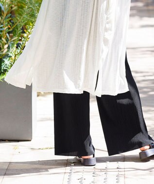 Tiaclasse 【吸水速乾・UVケア・洗える】ランダムリブカットソーカーディガン オフホワイト