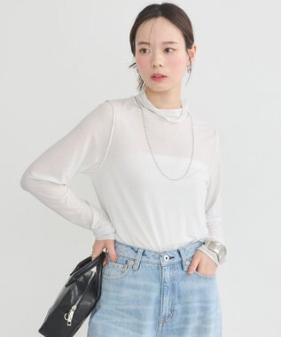 earth music&ecology シアーラメハイネックプルオーバー