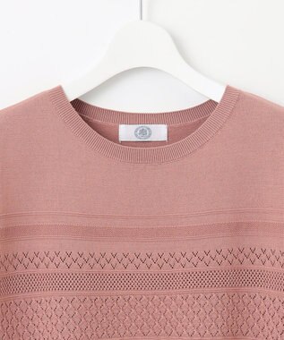 J.PRESS LADIES 【洗える】LACY ニットプルオーバー ローズピンク系