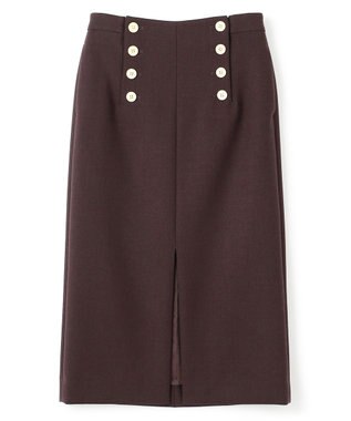 BEIGE， FERSEN / フロントボタンIラインスカート Brown