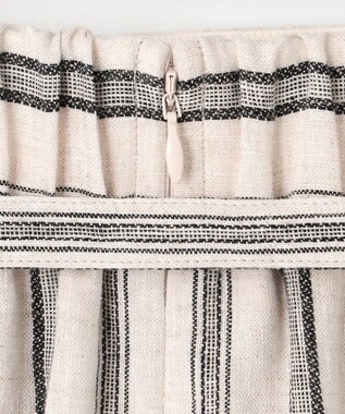 23区 【洗える】リネンストライプ Aライン スカート ベージュストライプ