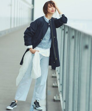 23区 【洗える】スラブツイルストレッチ ベイカー パンツ [WEB限定]スカイブルー系