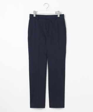 自由区 【接触冷感・洗える】コットンサテンストレッチテーパード パンツ ネイビー