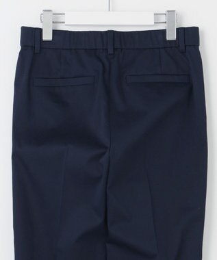 自由区 【接触冷感・洗える】コットンサテンストレッチテーパード パンツ ネイビー