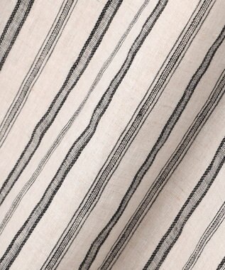 23区 【洗える】リネンストライプ Aライン スカート ベージュストライプ