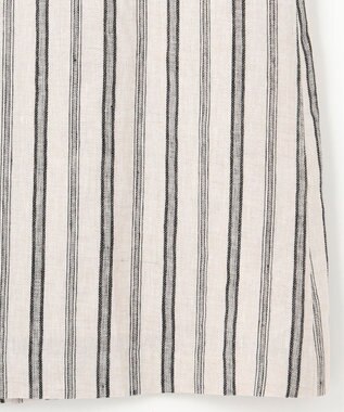 23区 【洗える】リネンストライプ Aライン スカート ベージュストライプ